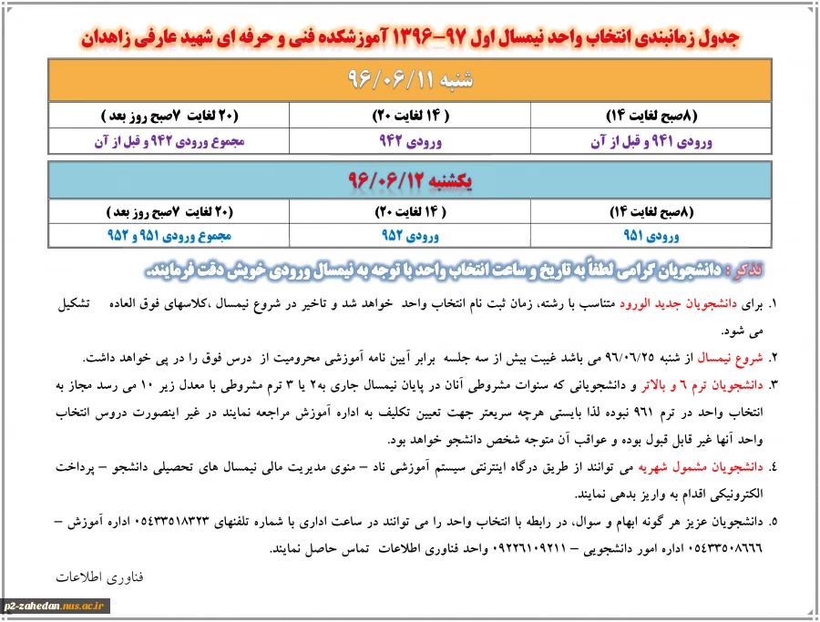 انتخاب واحد96