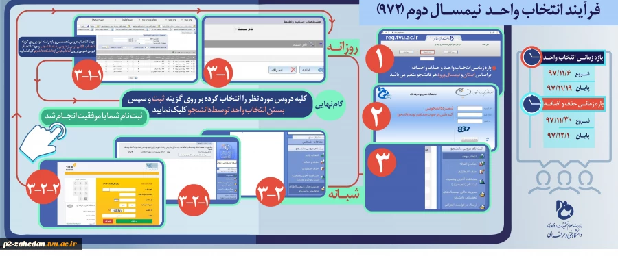 جدول انتخاب واحد و حذف و اضافه 972 3