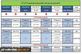 "اصلاحیه" جدول زمانبندی «حذف و اضافه» نیمسال دوم سال تحصیلی 1401-1400 به تفکیک گروههای آموزشی مختلف