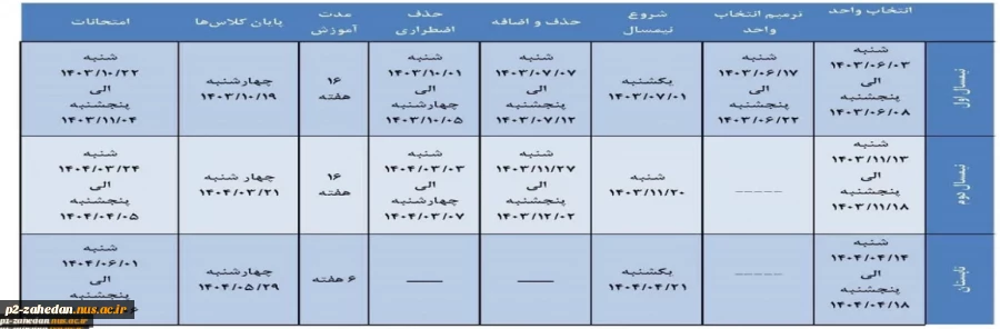 تقویم آموزشی سال تحصیلی 1404-1403
 2